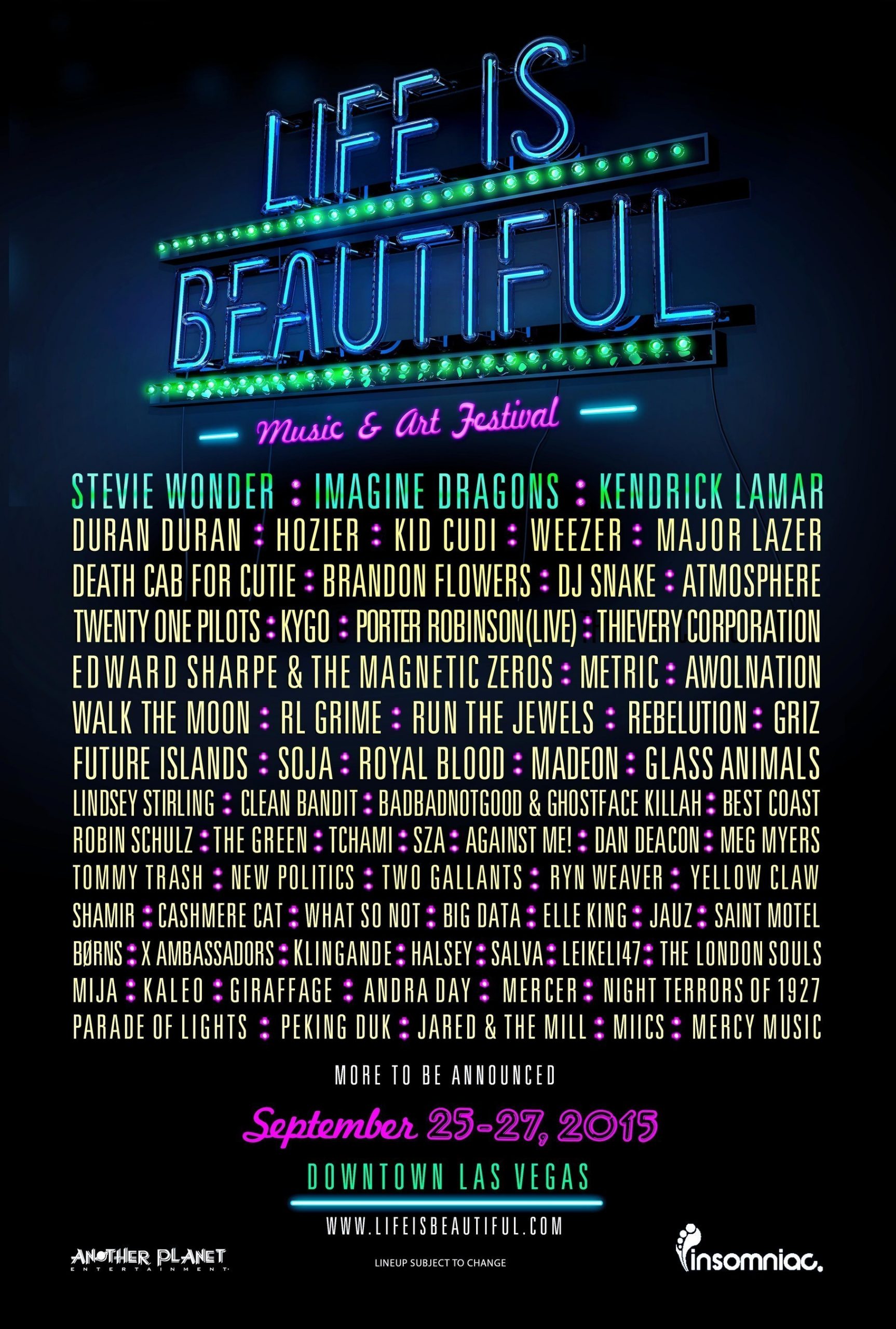 Life Is Beautiful Festival Lineup 2016