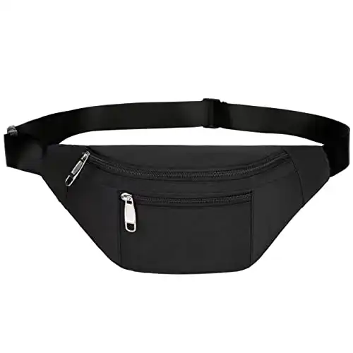 Waist Pack Bag for Men&Women - Fanny Pack for Workout Traveling Running.((004) Black)