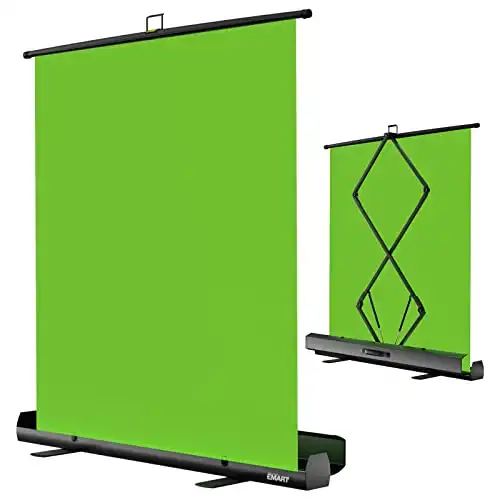 Upgrate EMART Green Screen, 61 x 72in Collapsible Chroma Key Panel for Background Removal, Portable Retractable Wrinkle Resistant Chromakey Green Backdrop with Auto-Locking Frame, Aluminum Hard Case