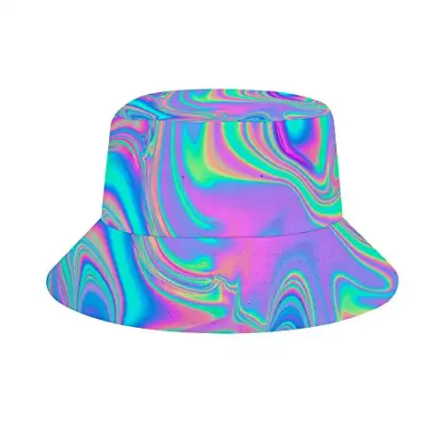 Bucket Hat for Women Psychedelic Trippy Summer Beach Sun Hat Travel Fisherman Cap