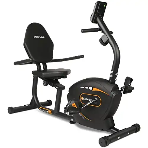 JEEKEE Recumbent Exercise Bike for Adults Seniors - Indoor Magnetic Cycling Fitness Equipment for Home Workout