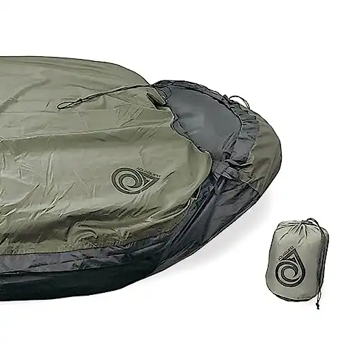 AquaQuest Pharaoh Bivy Sack, Waterproof Outer Shell for Sleeping Bag, Minimalist Stealth Shelter, Olive Drab