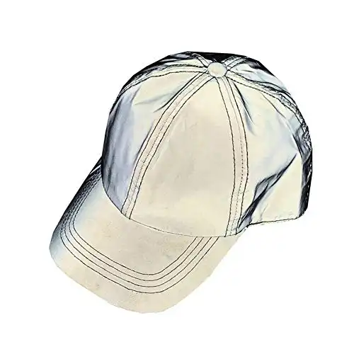 PAODIKUAI Men and Women Night Reflective Hat Runner Cap Visor Bucket Hat Flash Rave Festival Boonie Cap