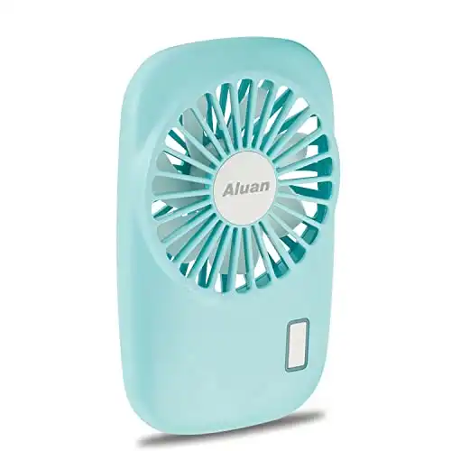 Aluan Handheld Mini Fan Powerful Small Personal Portable Speed Adjustable USB Rechargeable Eyelash Fan for Kids Girls Boys Woman Man Home Office Outdoor Travel