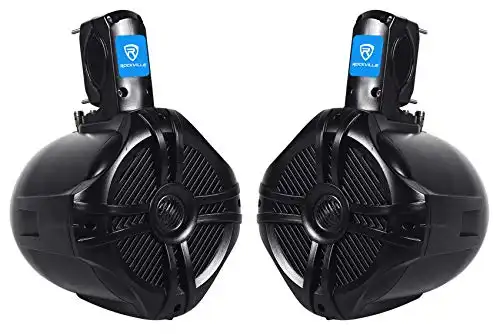 Rockville Pair RWB65B 6.5" Black 2 Way 500 Watt Marine Wakeboard Tower Speakers