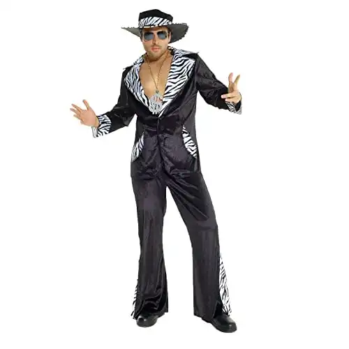 Morph Black Halloween Costumes for Men Pimp, 70s Pimp Costumes for Men, Pimp Daddy Costume, Adult Pimp Halloween Costume, Black Pimp Costumes for Men, Pimp Costumes for Men, Men's 70's Costu...