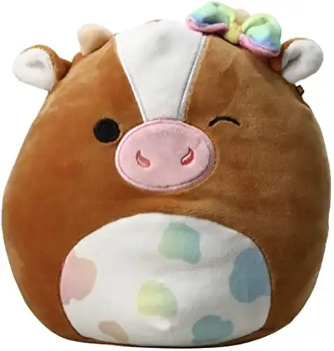 Squishmallows Official Kellytoy Plush 7.5 Inch Squishy Stuffed Toy Animal (Griella Cow (Rainbow Spots))