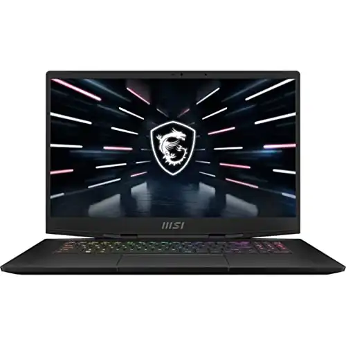 MSI Stealth GS77 17.3" UHD 4K 120Hz Ultra Thin & Light Gaming Laptop: Intel Core i9-12900H RTX 3080 Ti 32GB DDR5 1TB NVMe SSD, USB-Type C, Thunderbolt 4, CNC Aluminum, Win11 Pro: Core Black 1...