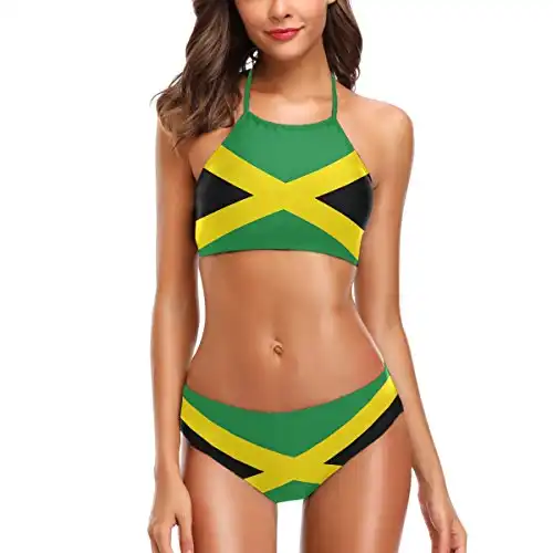 Naanle Women's Chic Summer Beach Hot 2 Piece Halter Neack High Waist Padded Sexy Swimsuit