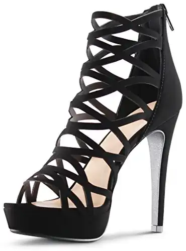 MARCOREPUBLIC Alexandra Womens Open Toe High Heels Platform Shoes Stiletto Dress Sandals