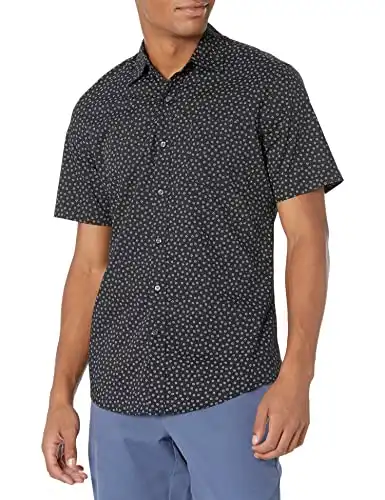 Amazon Essentials Men's Slim-Fit Short-Sleeve Print Shirt