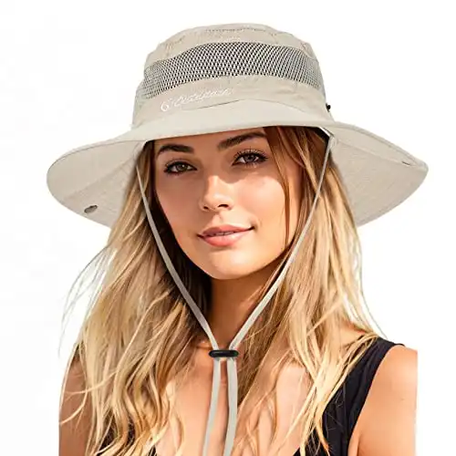 Century Star Sun Hats for Men Wide Brim Hat Women Beach Fishing Outdoor Summer Safari Boonie Hat UPF 50+ Sun Protection